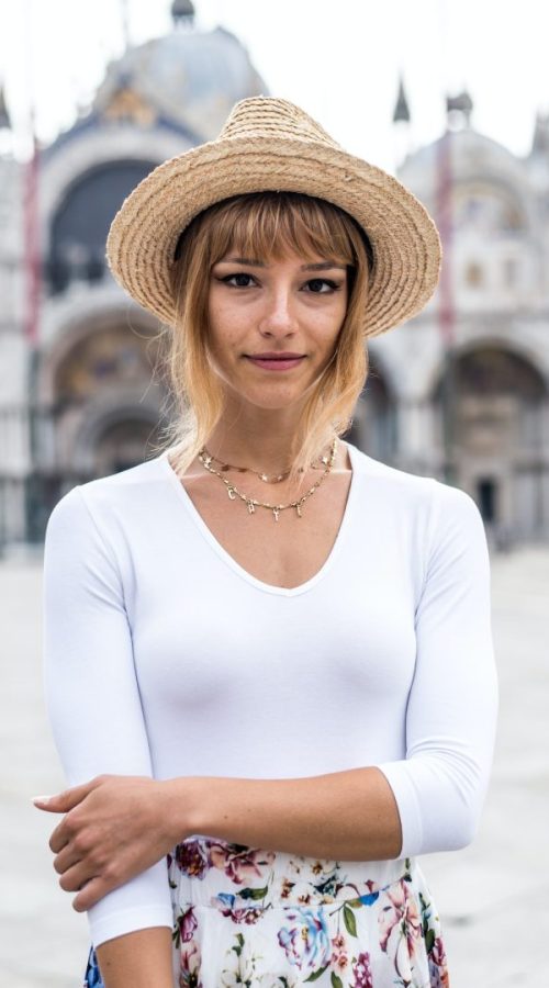 Beautiful girl in Venice